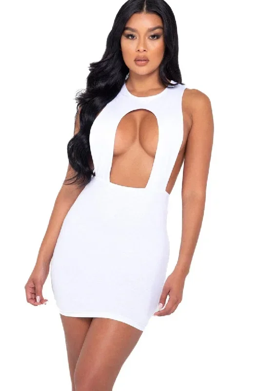 Front Center Cutout W/High Neck Mini Dress