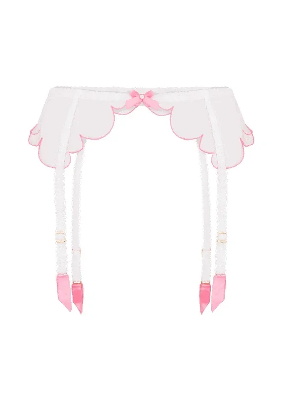 Lorna Suspender (White / Pink)