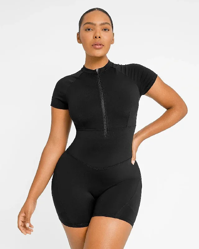 AirSlim  Short Sleeve Zip Up Jumpsuit