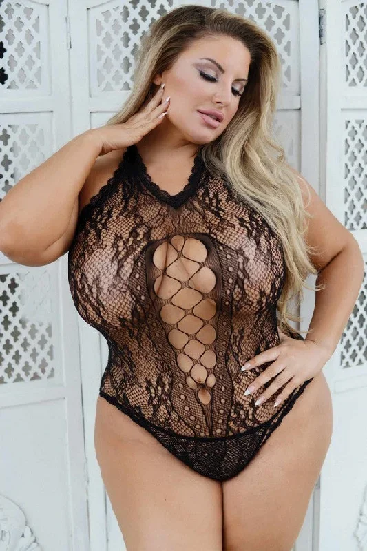 Are You Worthy? Plus Size Fishnet Teddy