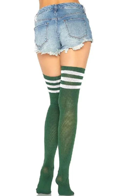 army-green-athlete-stockings-with-white-stripes