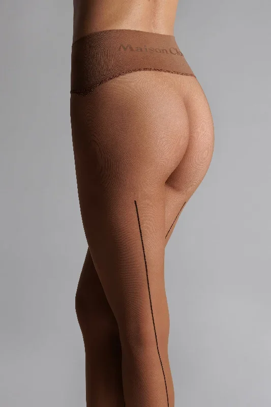 Back seam seamless tights - Signature - 20D - Sun Nude