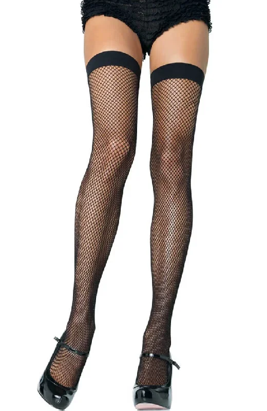 Black fishnet thigh highs