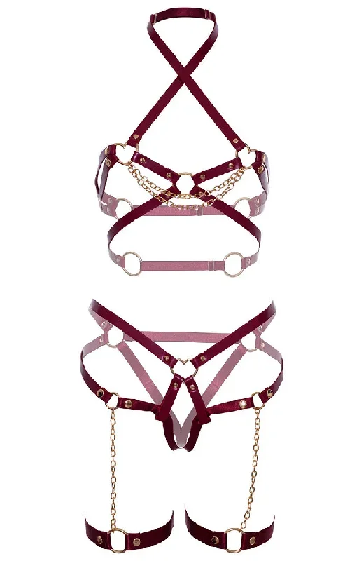 burgundy-harness-lingerie-set