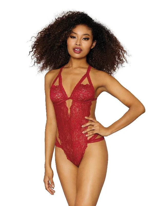 Dreamgirl Crotchless Strappy Lace Teddy