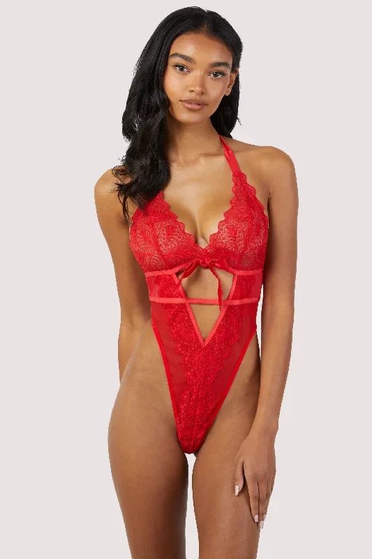 dee-red-eyelash-lace-and-mesh-body-with-faux-lace-up-detail-in-red