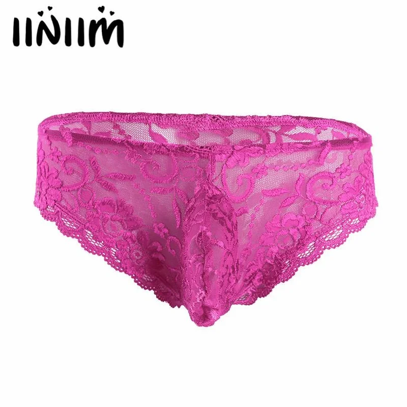 Gay Men Floral Lace Jockstraps Boxer Briefs