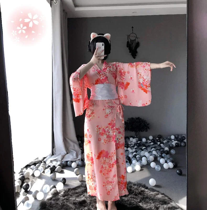 japanese-cartoon-print-kimono-pajamas-sexy-pink-long-cosplay-sexy-lingerie