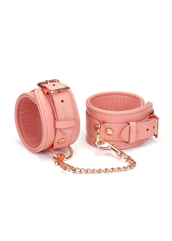 Pink Dream Leather Ankle Cuffs