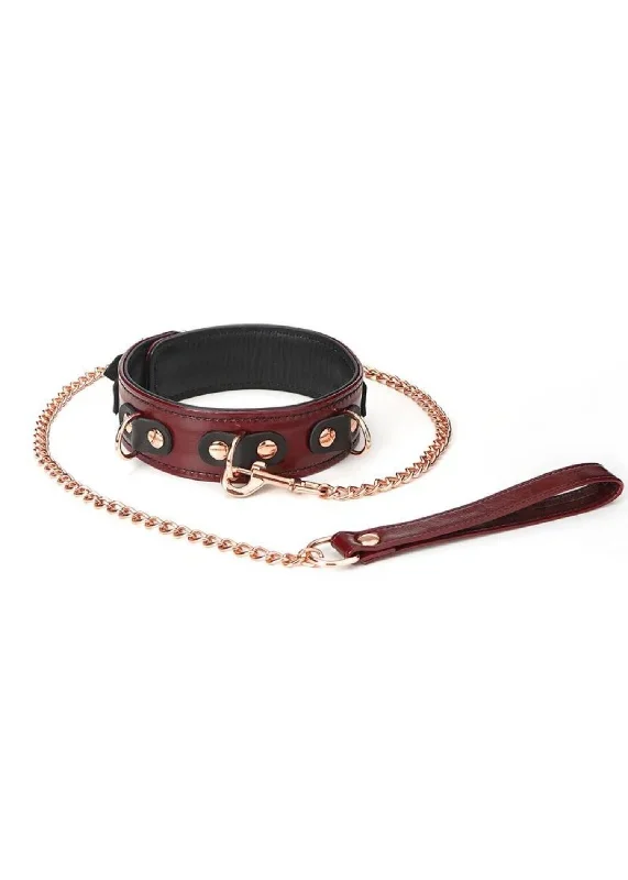 Wine Red Collar and Leash