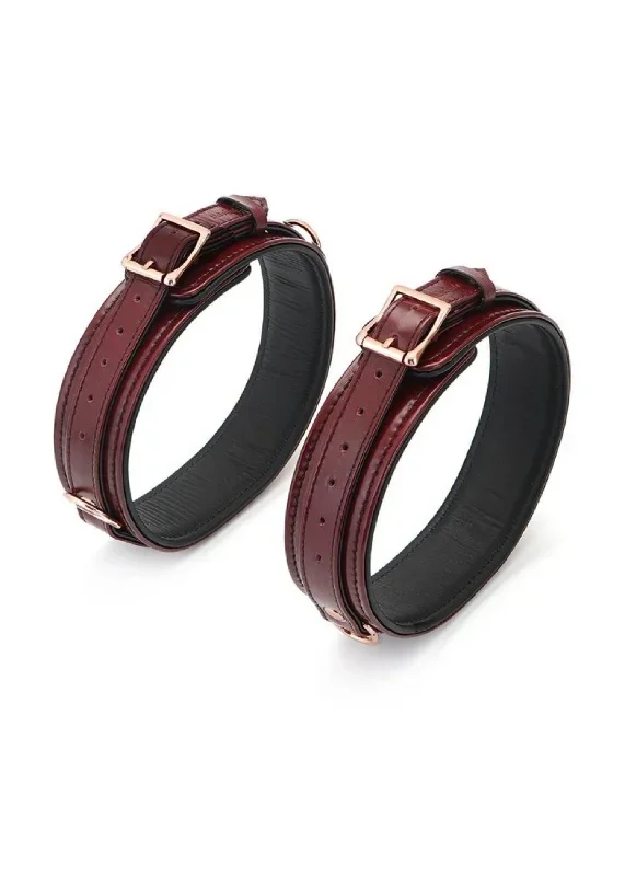 Wine Red Leather Thigh Cuff