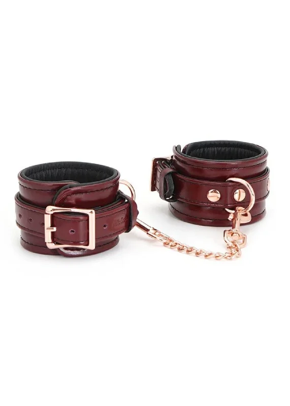 Wine Red Leather Cuff