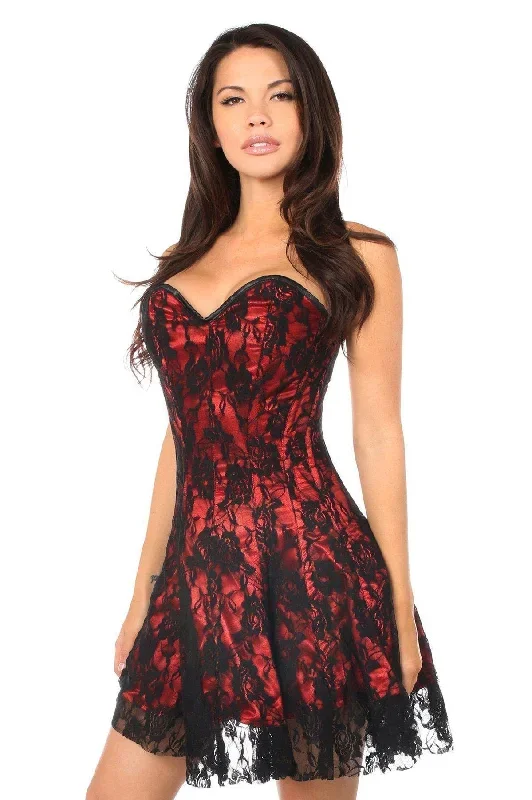 Lavish Red Lace Corset Dress