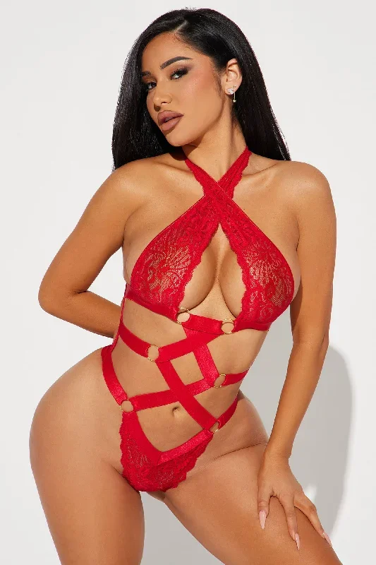 Mi Corazon Lace Teddy - Red