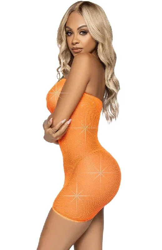 Orange lingerie dress with rhinestones - Midnight Power