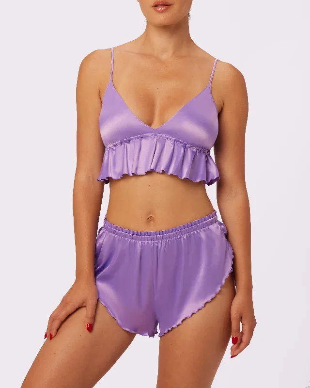 Radiant Glow Flutter Shorts | Glow Satin (Wisteria)