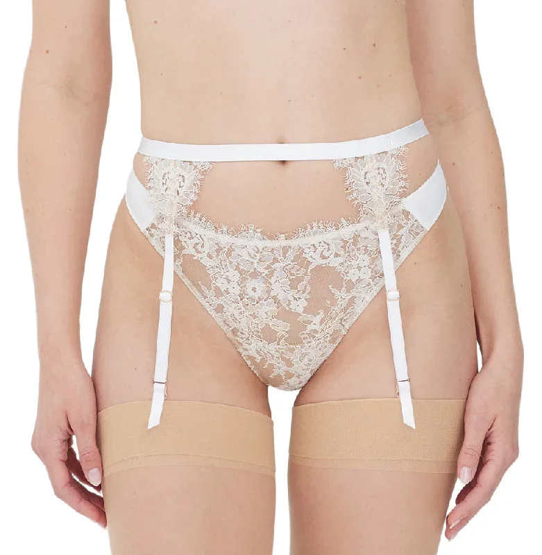 Skarlett Blue Entice White Nylon Lace Garter Belt 379143