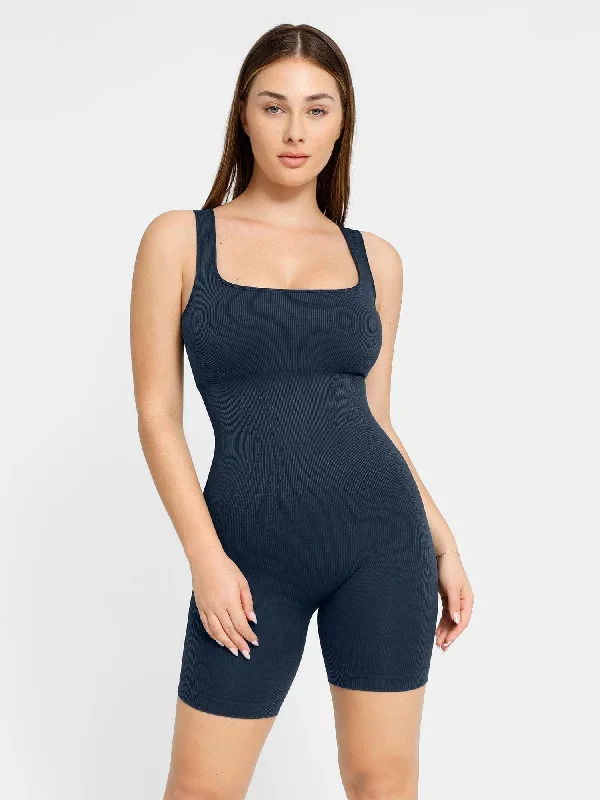 Square Neck Sports Vest Romper