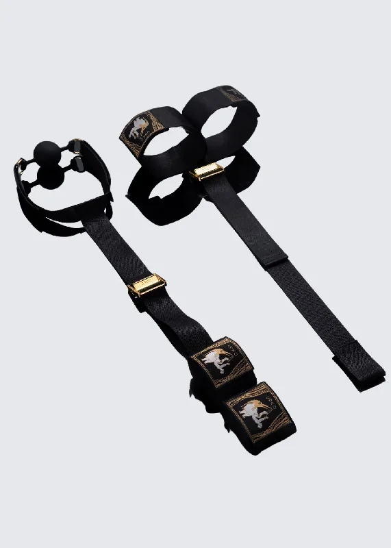 Binding Cuffs with Gag Ball (Black)