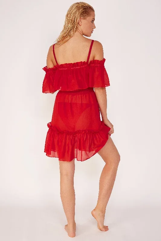 wolf-whistle-red-bardot-frill-beach-dress